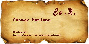 Csomor Mariann névjegykártya