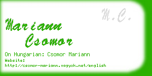 mariann csomor business card